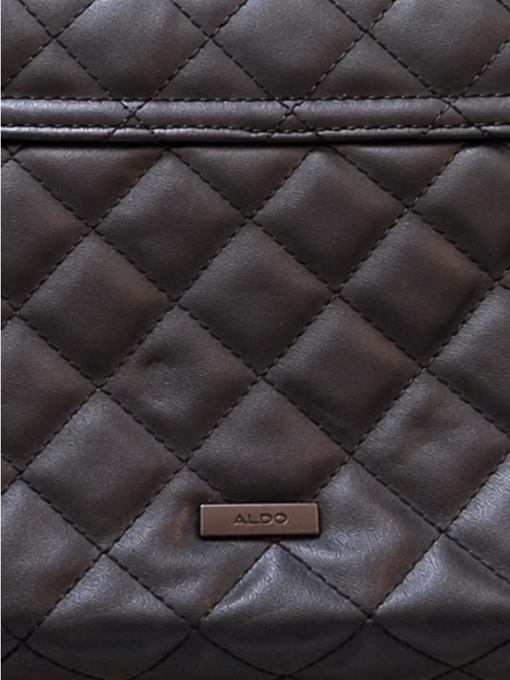 Aldo Quilted Crossbody Bag Black Chain-Strap Turn lock purse - Picture 4 of 5